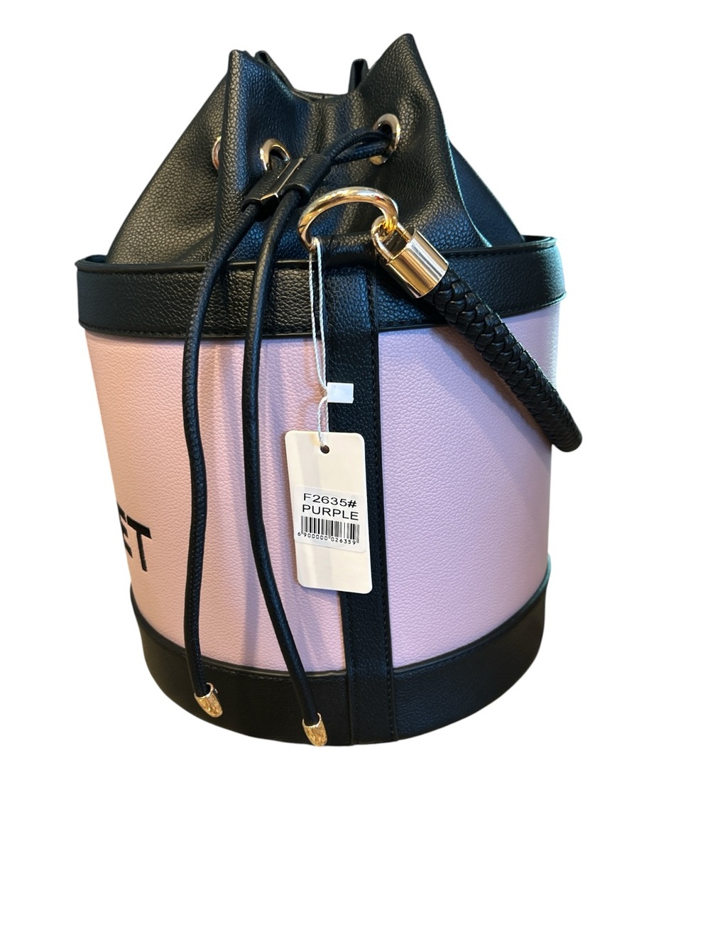 BUCKET Lavender & Black Bucket Shoulder Bag - Picture 6 of 6